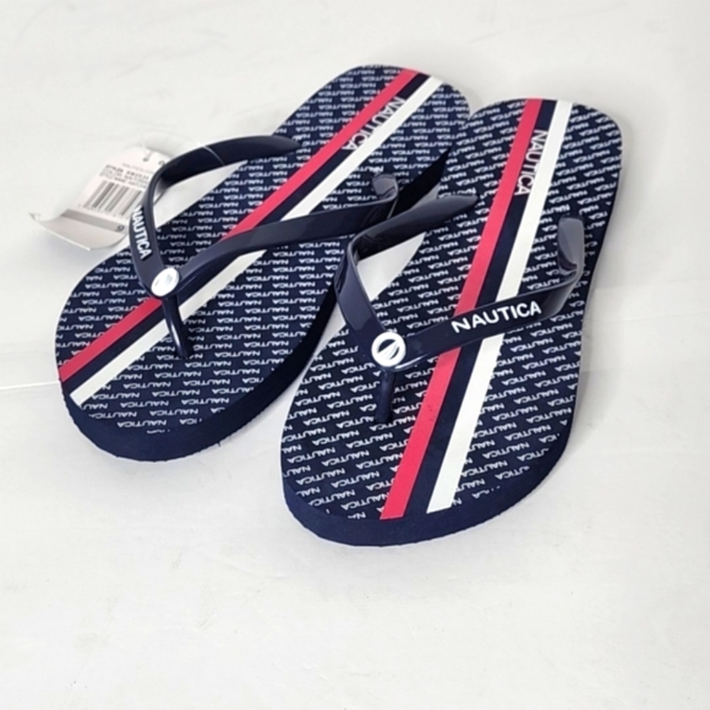 Nautica Womens Hatcher Blue Slip-On Casual Thong Flip Flop Sandals Size 9 - Picture 1 of 6